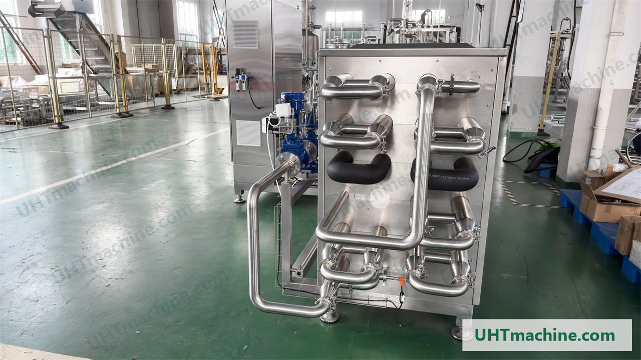 Tubular UHT sterilizer with stainless steel pipeline and control cabinet