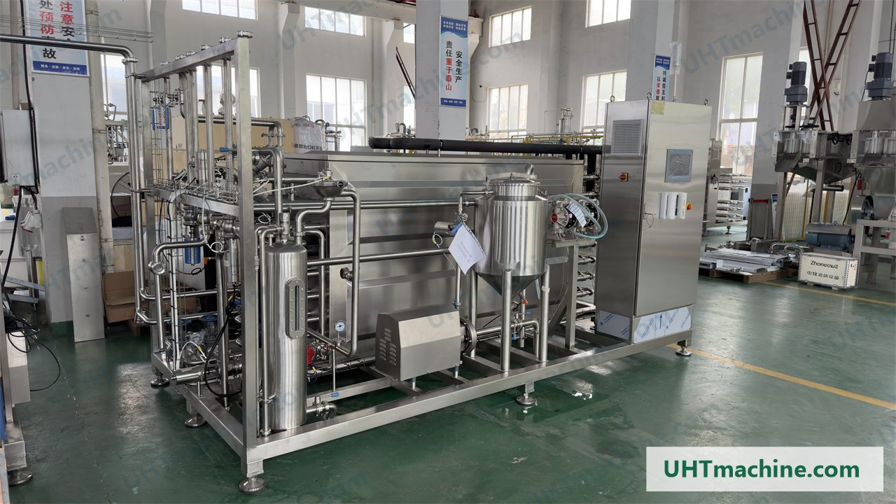 Sanitary pipe detail on UHT sterilizer equipment